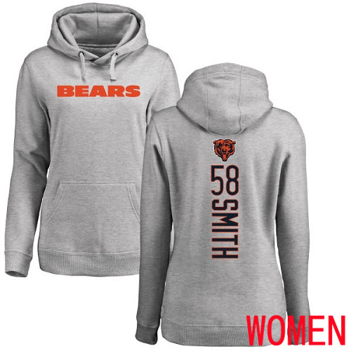 Chicago Bears Ash Women Roquan Smith Backer NFL Football 58 Pullover Hoodie Sweatshirts